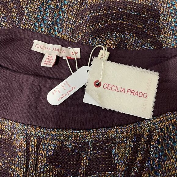 CECILLIA PRADO Anthropologie Lumi Midi Sweater Skirt Medium Petite NEW Metallic - Picture 8 of 15